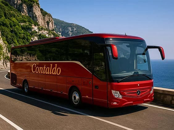 Spacious Mercedes-Benz Sprinter coach bus for large group transportation along the Amalfi Coast